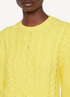 Sweat Aran Stitch Cropped - Lemon - Femme