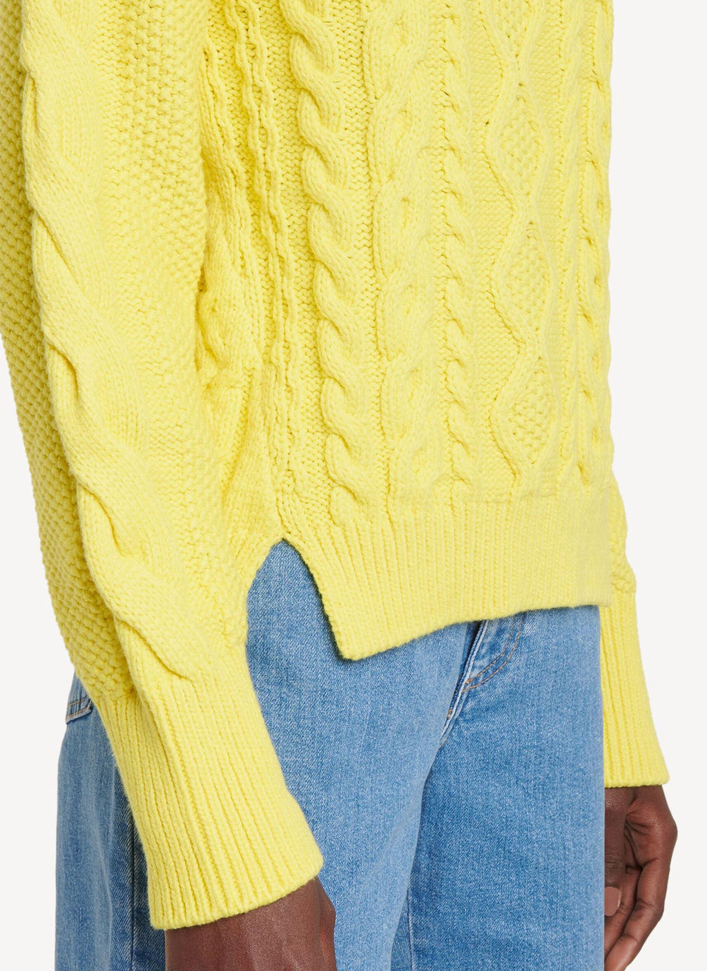 Sweat Aran Stitch Cropped - Lemon - Femme