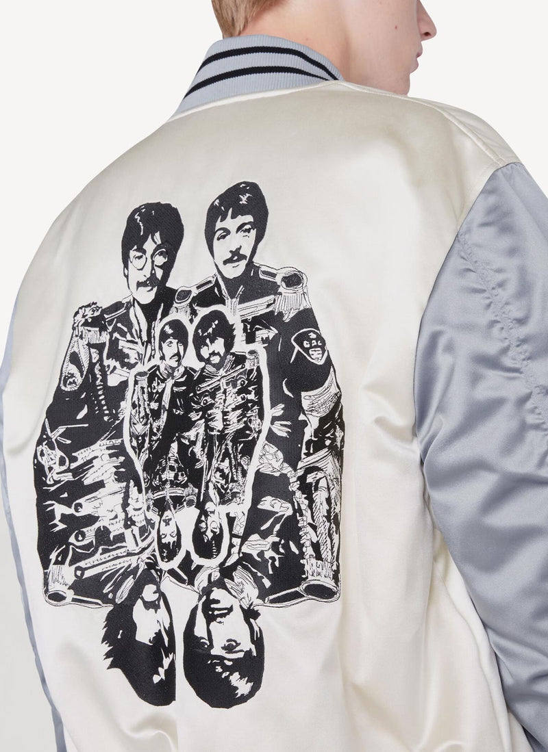 Chaqueta bordada con hilos de abrigo - Crema - Hombre