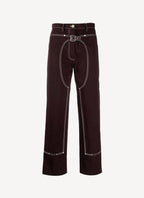 Workwear Cropped Pant - Aubergine - Femme
