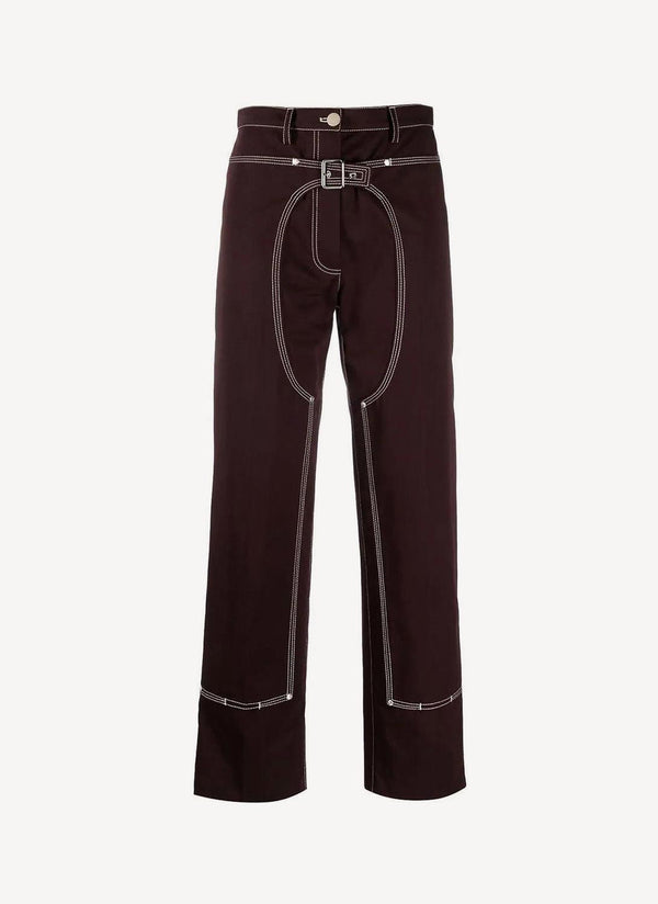 Workwear Cropped Pant - Aubergine - Women