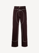 Pantalón cropped Workwear - Berenjena - Mujer