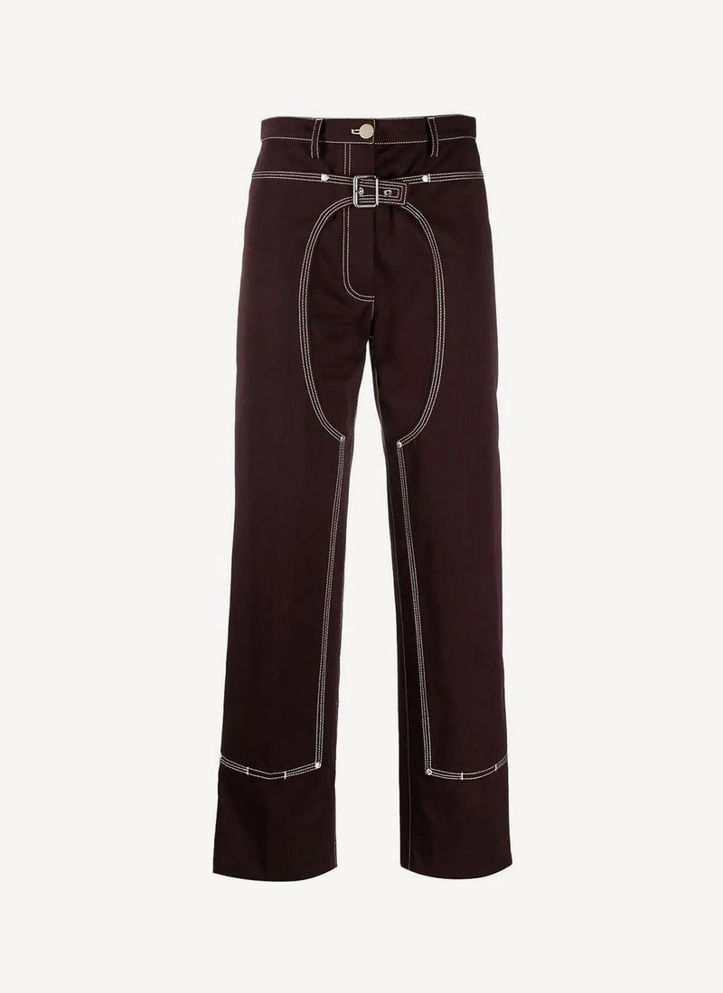 Pantalón cropped Workwear - Berenjena - Mujer