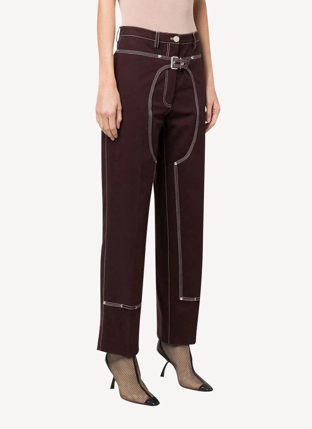 Workwear Cropped Pant - Aubergine - Femme
