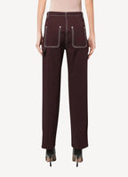 Workwear Cropped Pant - Aubergine - Femme