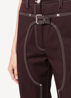 Workwear Cropped Pant - Aubergine - Femme
