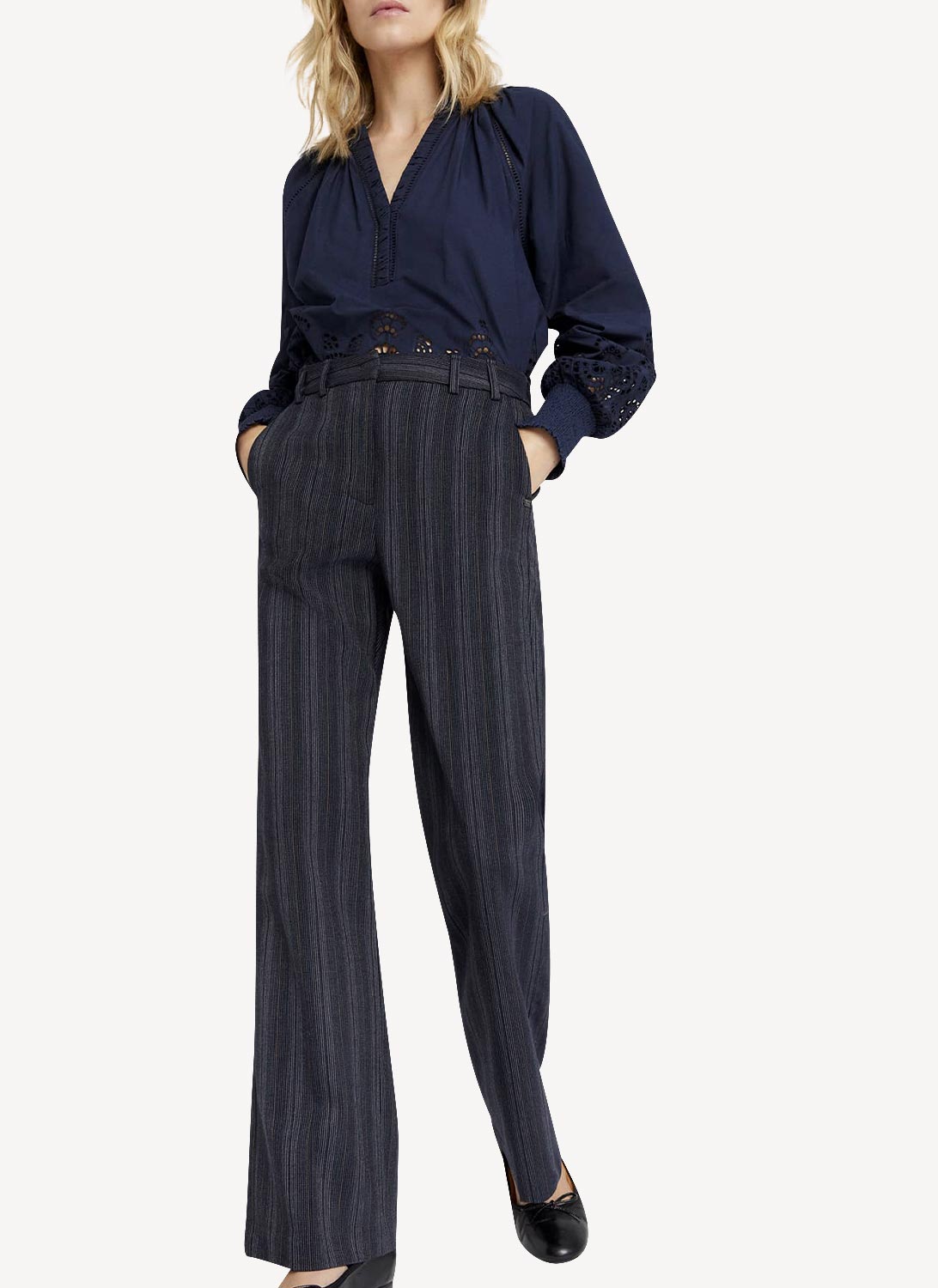 Pantalon Straight - Grey Melange - Femme
