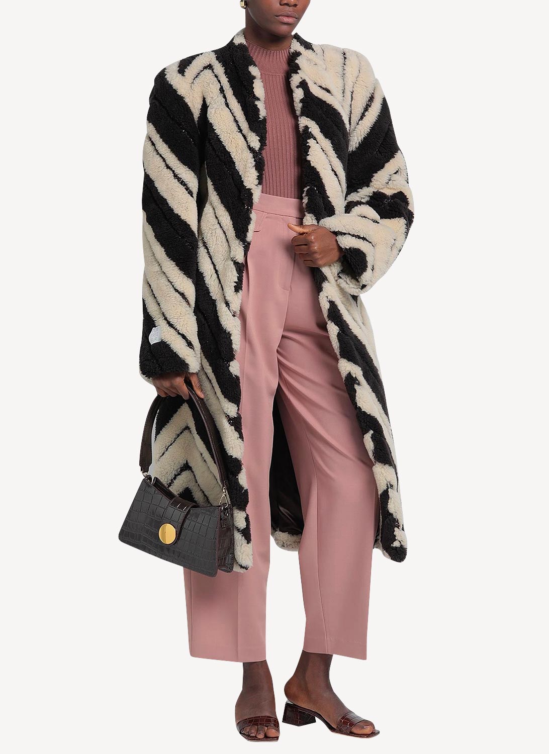 Fur Free Fur Coat - Multicolor Brown - Femme