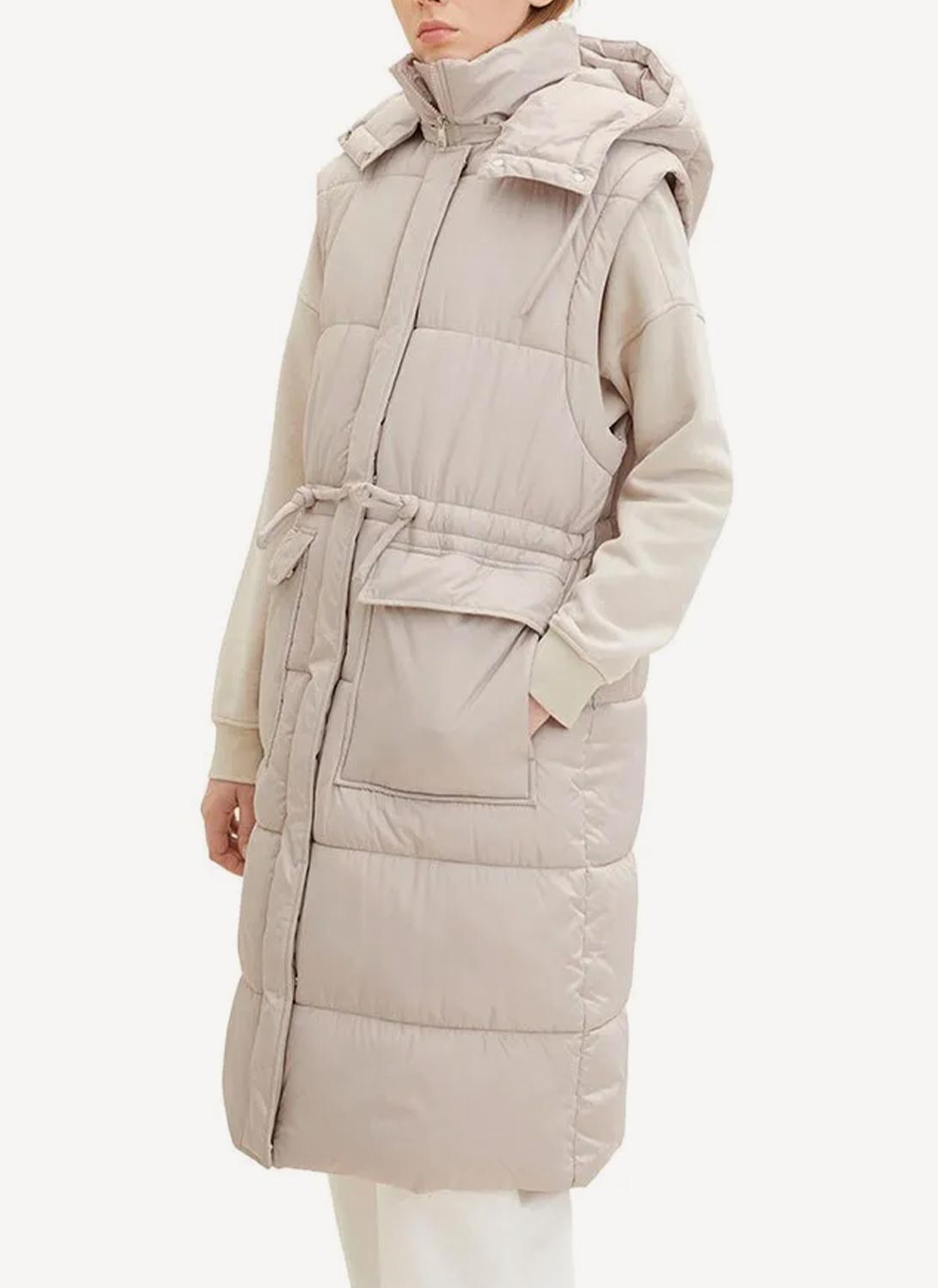 Trench Textured Technical Oute - Pearl Grey - Women
