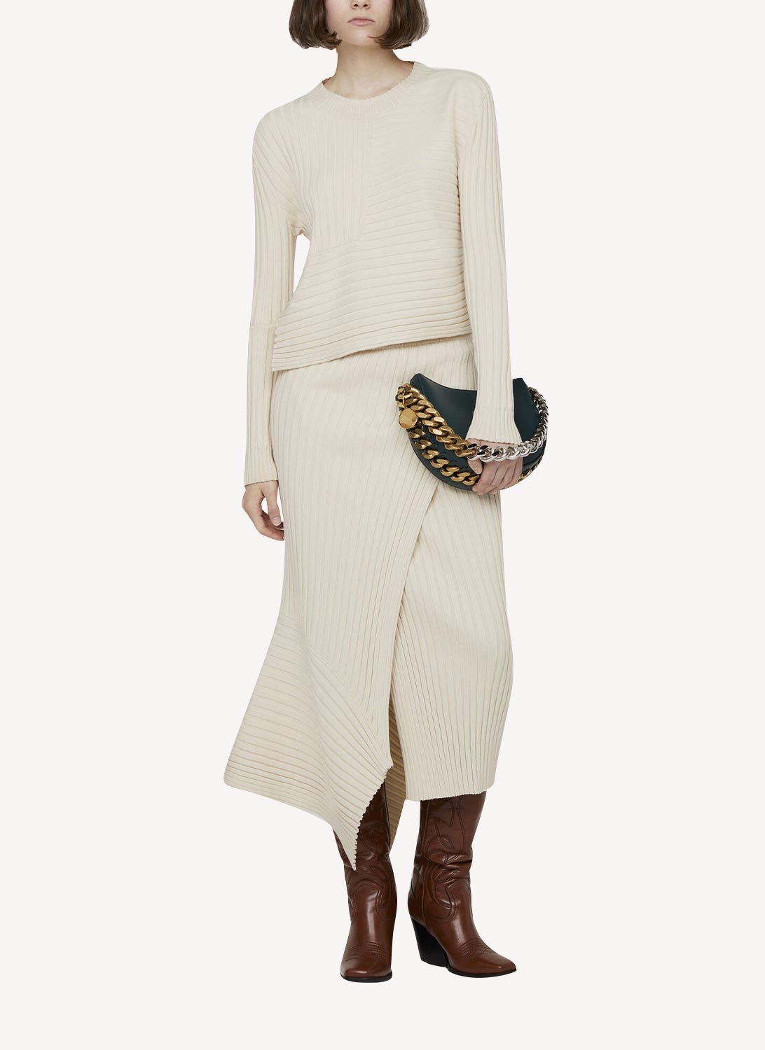 Stella Mc Cartney - Ready-To-W Elevated Cotton Rib Jumper Kni - Cream - Women