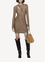 Stella Mc Cartney - Vestido Ready-To-W Sequin Drip Mini - Gris/Dorado - Mujer
