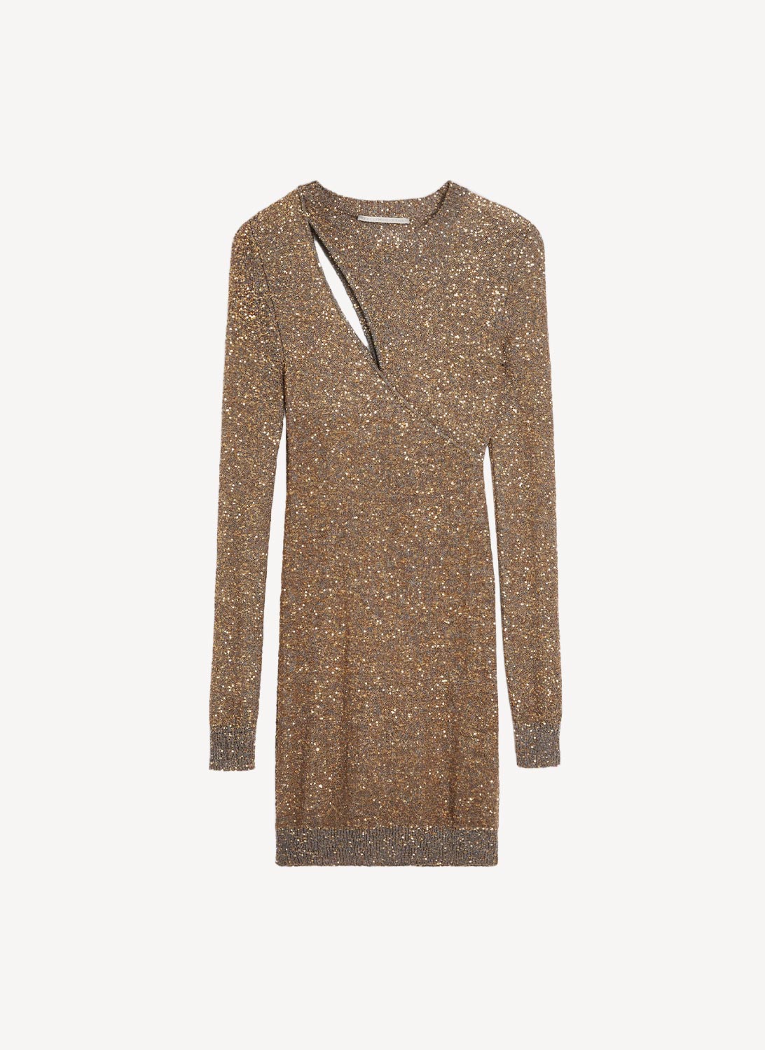 Stella Mc Cartney - Vestido Ready-To-W Sequin Drip Mini - Gris/Dorado - Mujer
