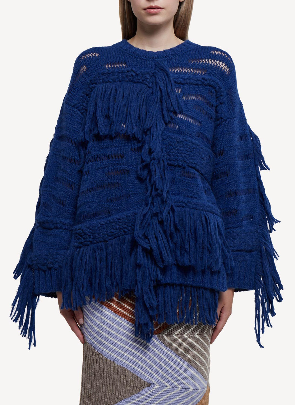 Sweat Airy Alpaca Texture Knit - Jewel Blue - Femme