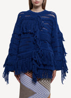 Sweat Airy Alpaca Texture Knit - Jewel Blue - Femme