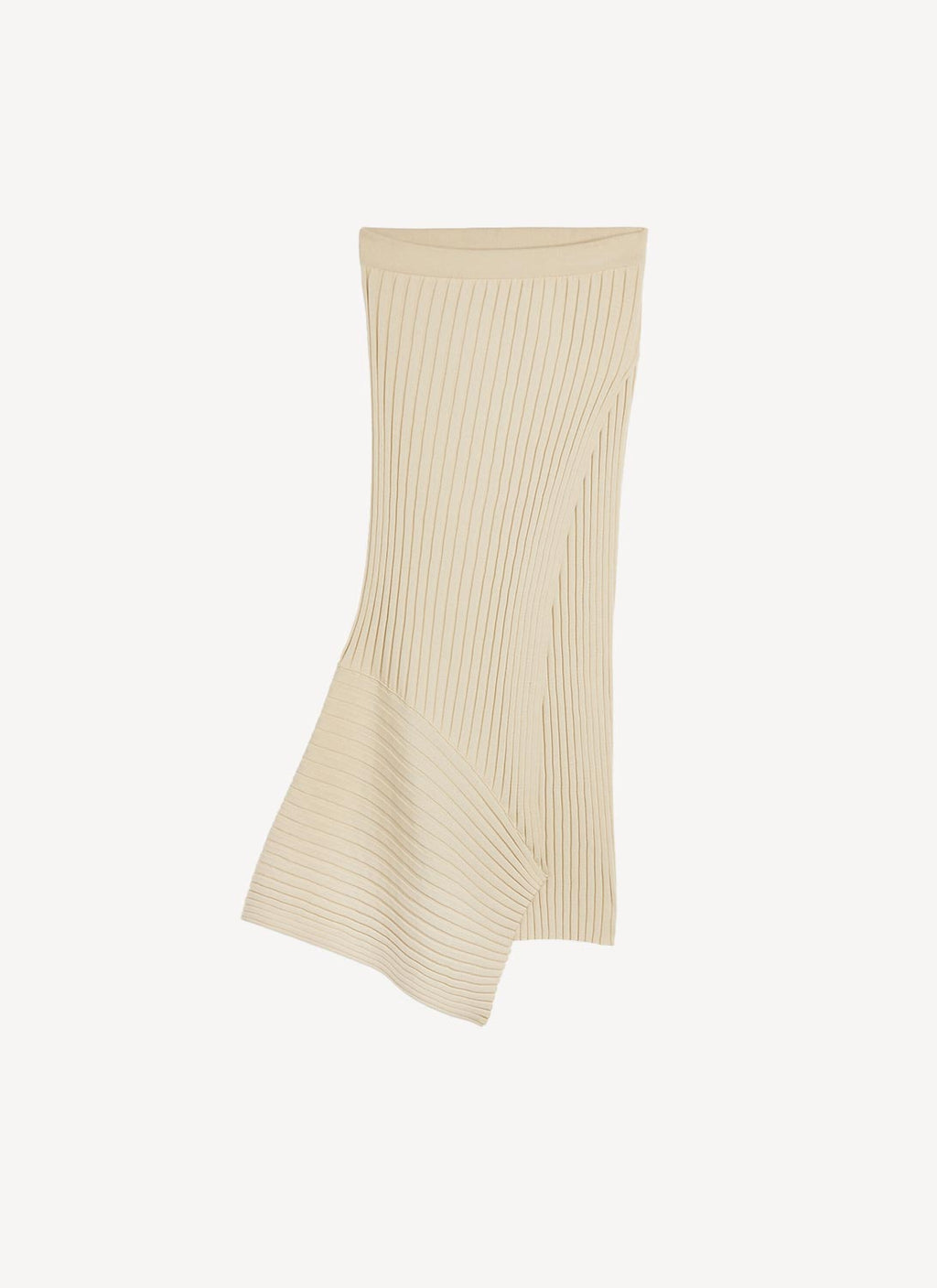 Elevated Cotton Rib Knit Skirt - Cream - Women