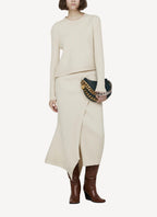 Elevated Cotton Rib Knit Skirt - Cream - Women