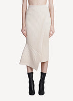 Elevated Cotton Rib Knit Skirt - Cream - Women