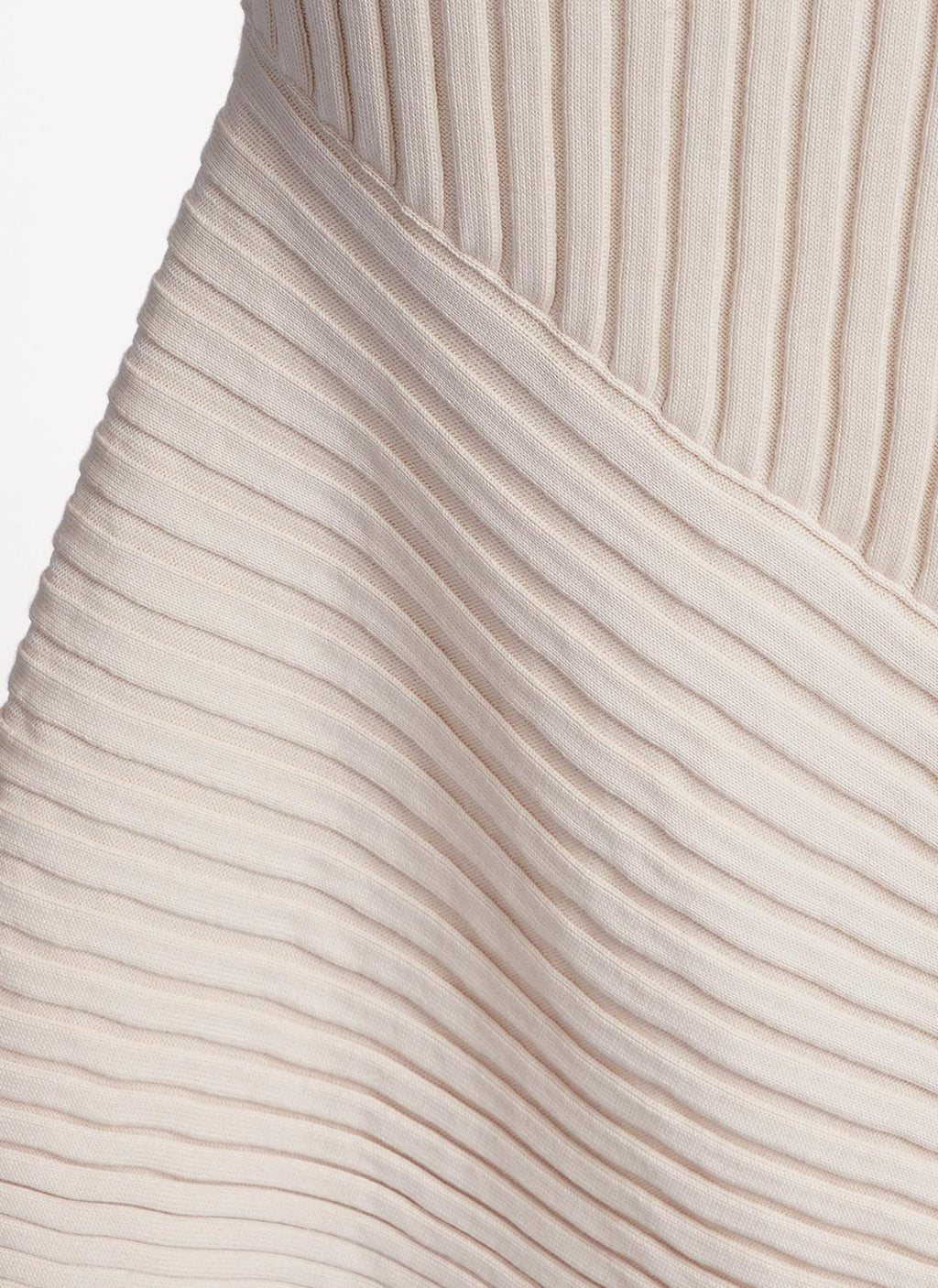 Elevated Cotton Rib Knit Skirt - Cream - Women