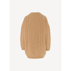Aran Cable Knit Jumper - Light Camel - Women