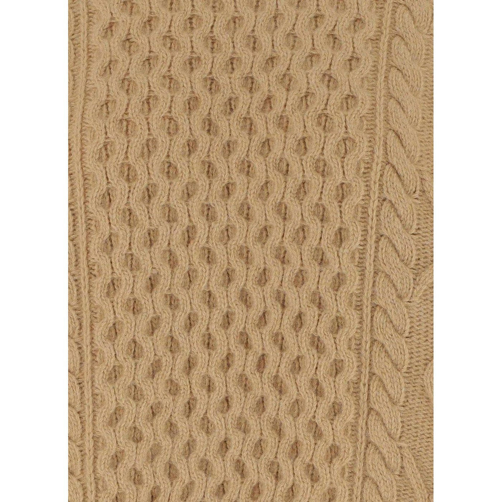 Aran Cable Knit Jumper - Light Camel - Women
