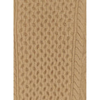 Aran Cable Knit Jumper - Light Camel - Women
