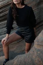 Short En Cuir Josif Noir