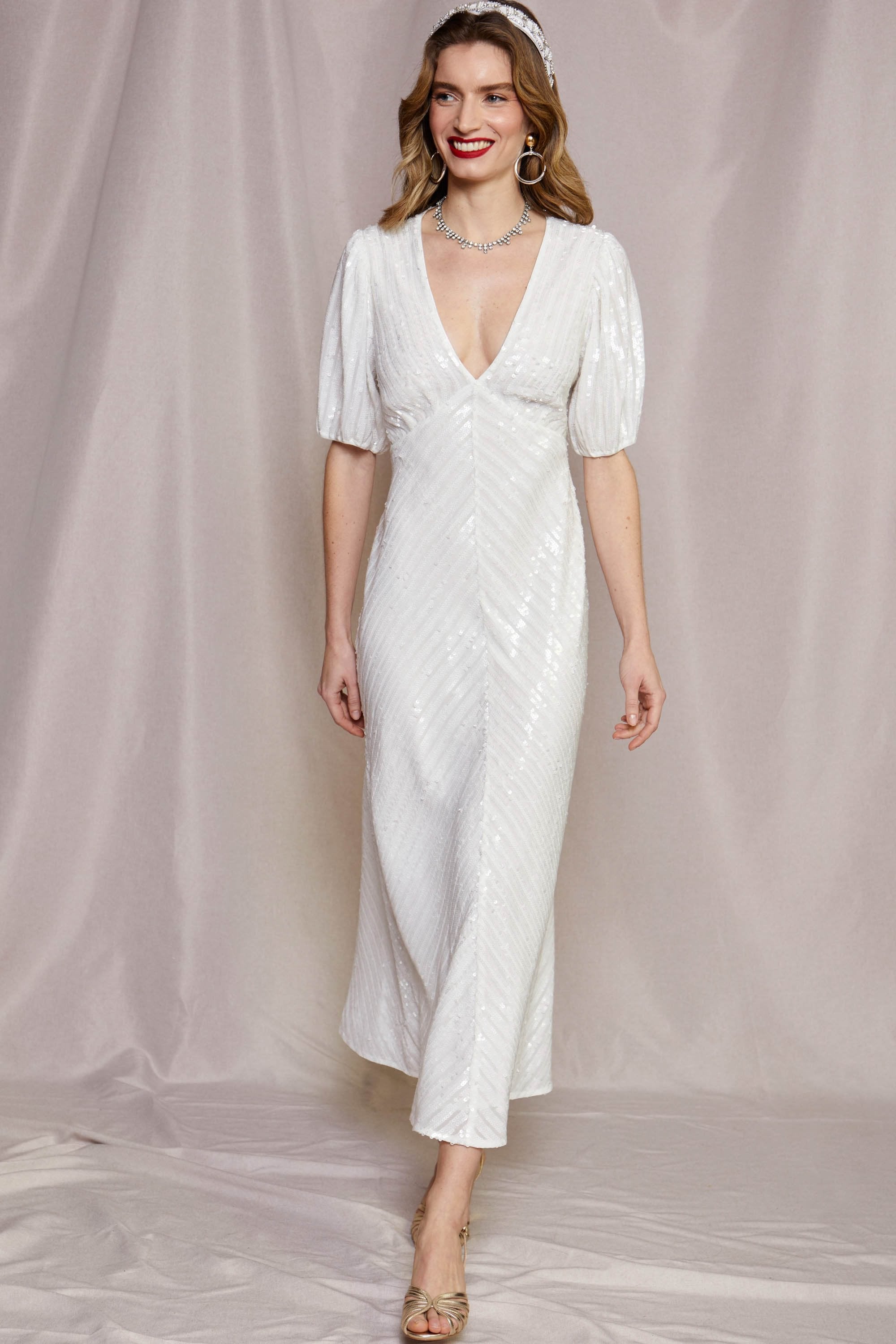 Steph Ivory Sequin Dress