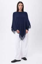 Poncho À Franges Stepp - Bleu Marine - Femme