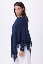 Poncho À Franges Stepp - Bleu Marine - Femme