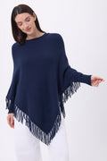 Poncho À Franges Stepp - Bleu Marine - Femme