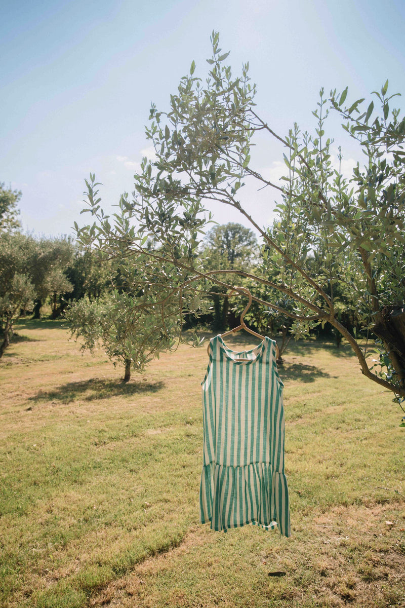 Vestido Capri Rayas Verde Playa