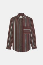 Chemise Straight Shirt Burgundy Rayé