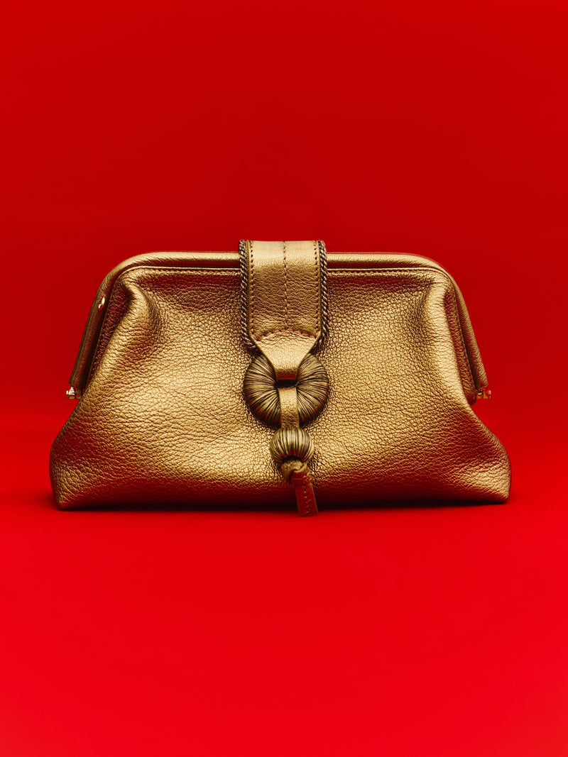 Boho Chic Bronze Pouch Bag