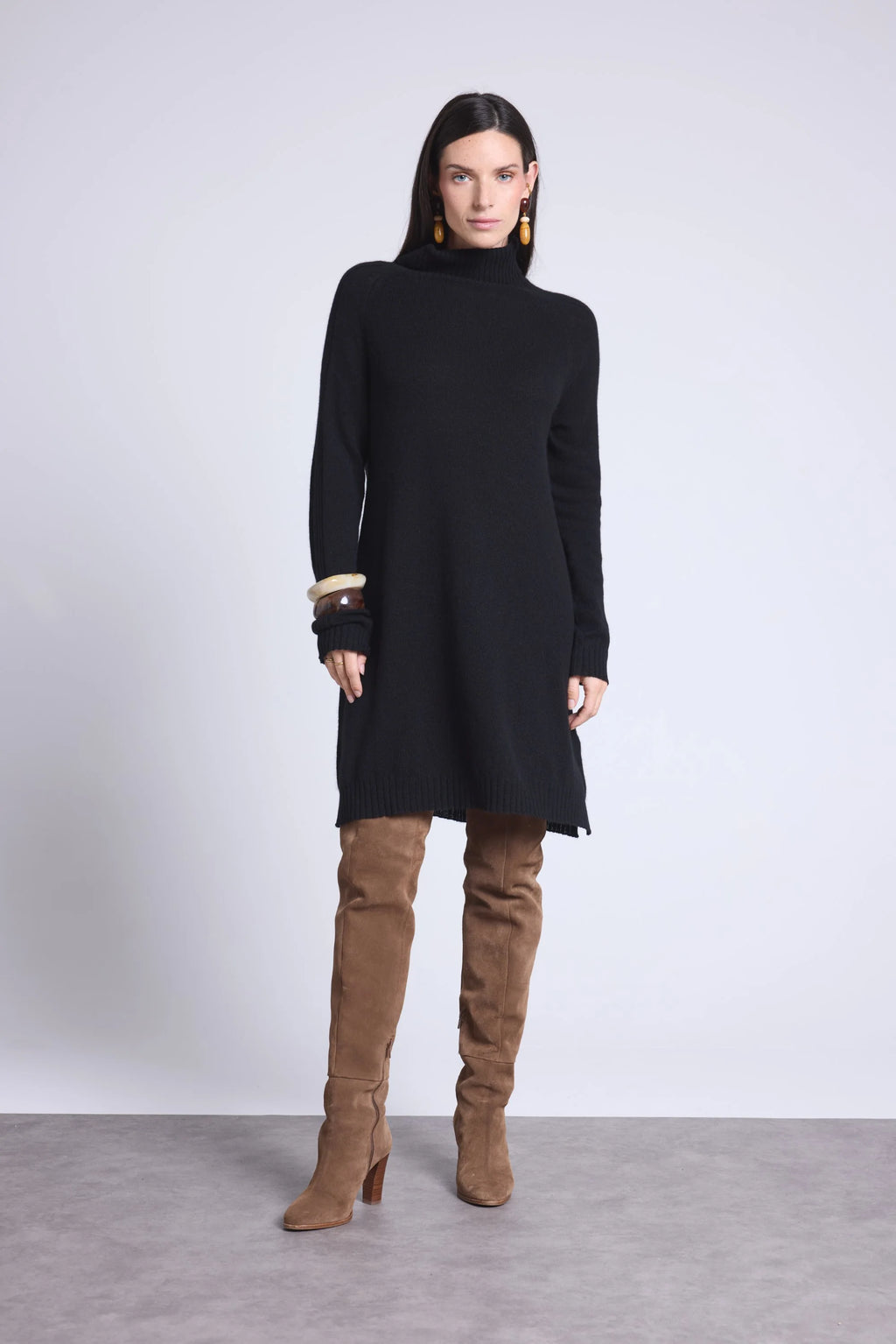 Vestido Cuello Alto Sultana - Negro - Mujer