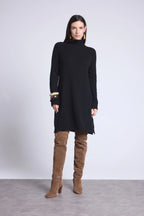 Vestido Cuello Alto Sultana - Negro - Mujer