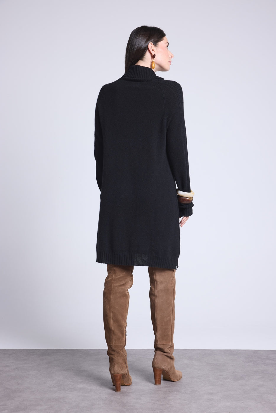 Vestido Cuello Alto Sultana - Negro - Mujer