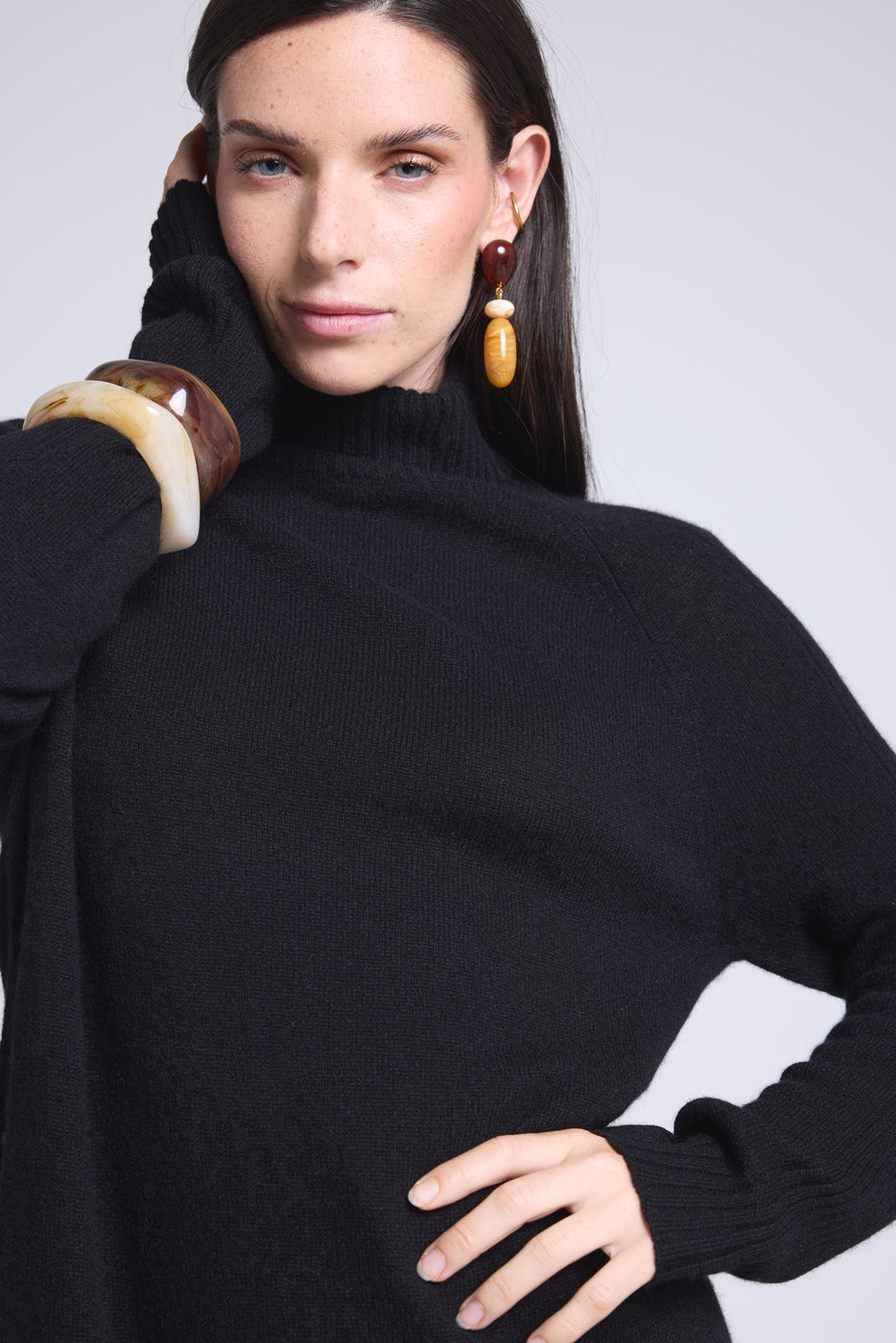 Vestido Cuello Alto Sultana - Negro - Mujer