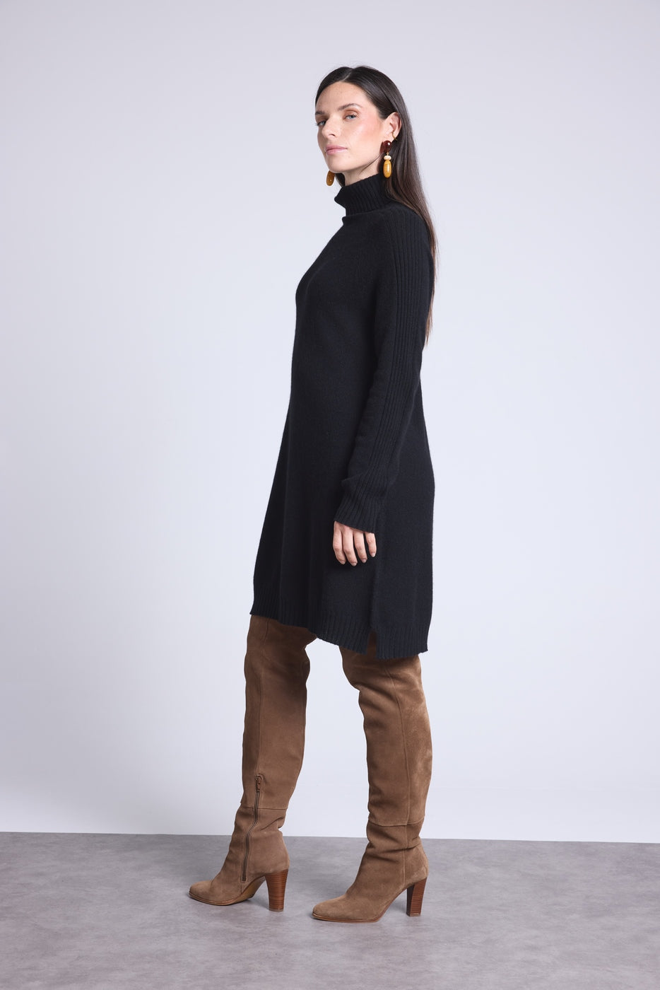 Vestido Cuello Alto Sultana - Negro - Mujer