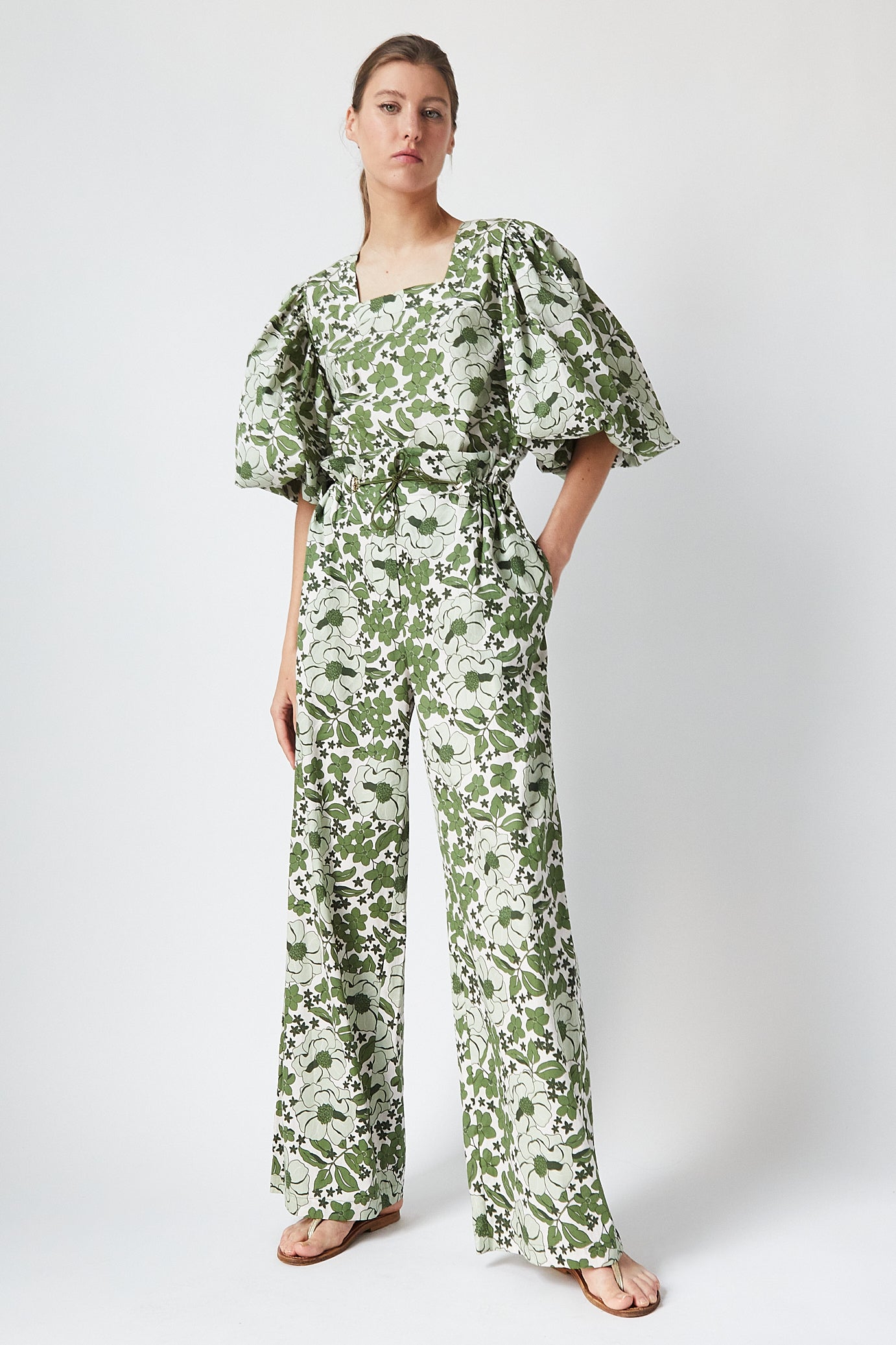 Top Peggy - Green Bloom - Mujer