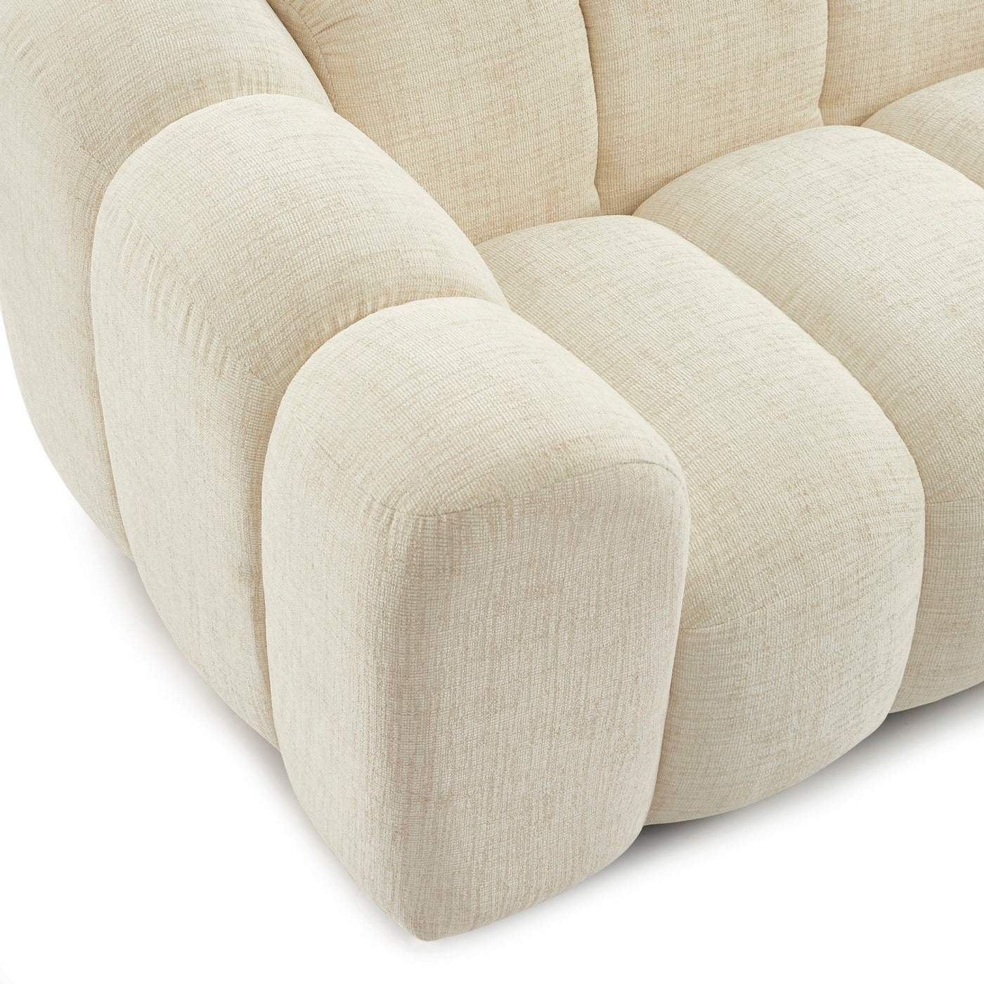 Sunny - 3-Seater Sofa - Tweed Fabric - Ecru
