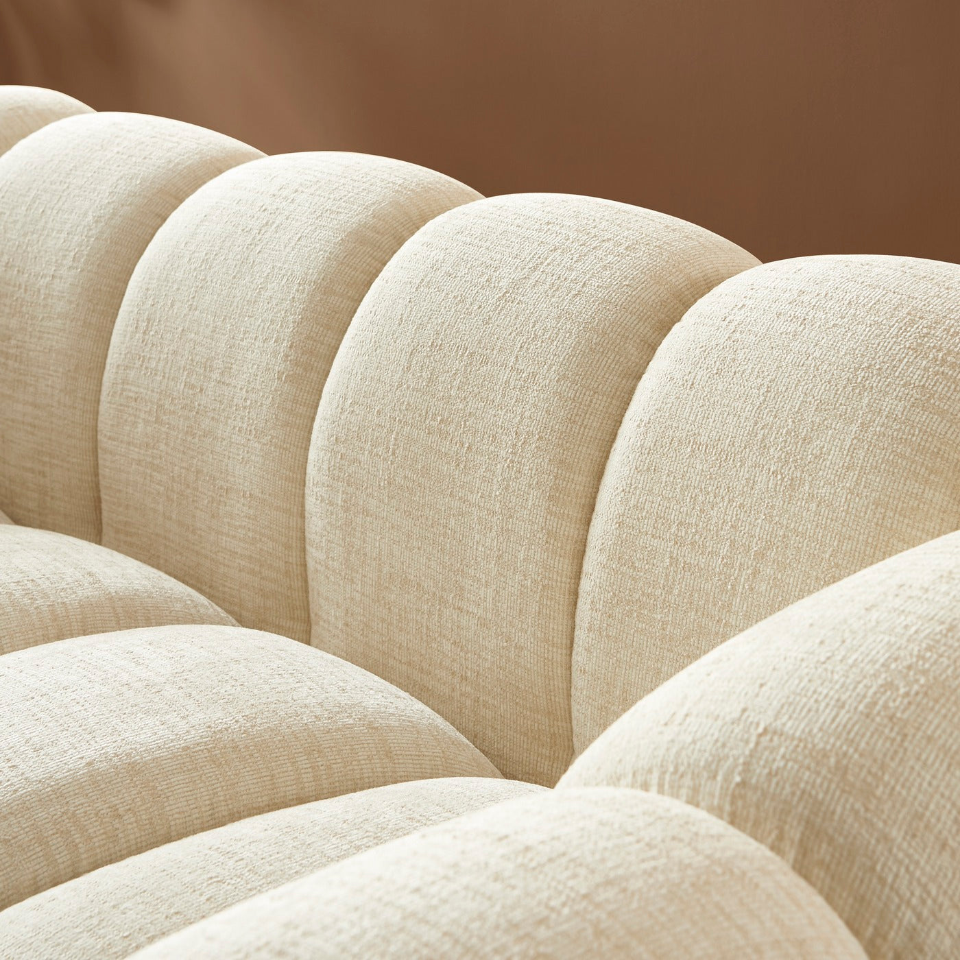 Sunny - 3-Seater Sofa - Tweed Fabric - Ecru