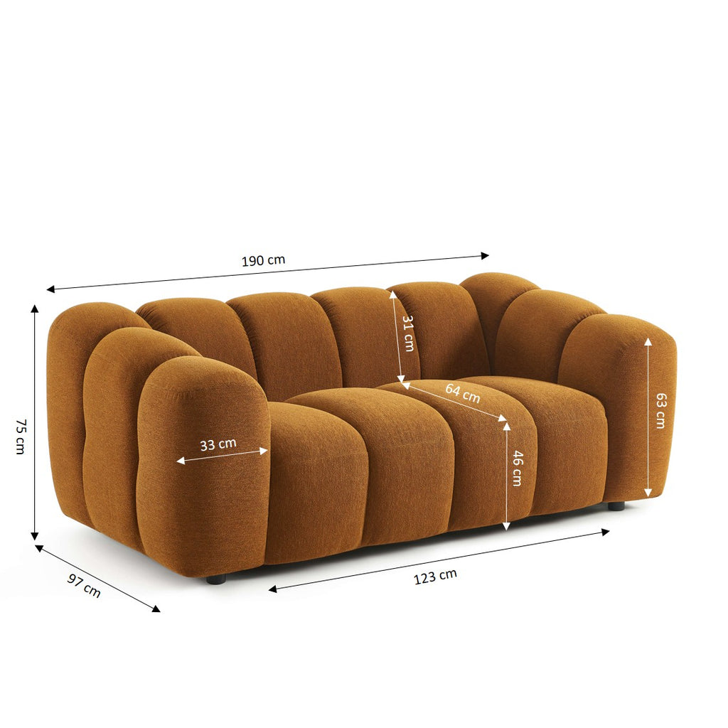 Sunny - Canapé 2 Places - Tissu Tweed - Bronze