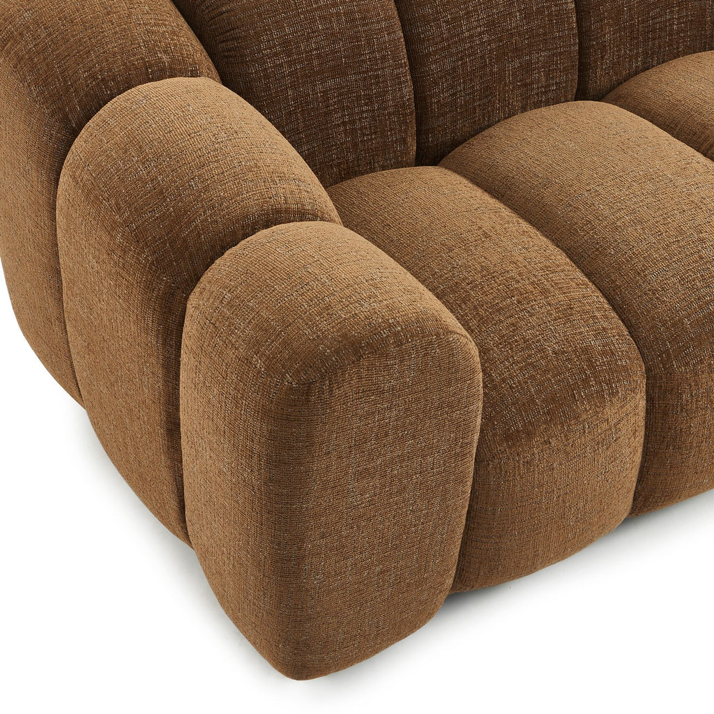 Sunny - 2-Seater Sofa - Tweed Fabric - Brown