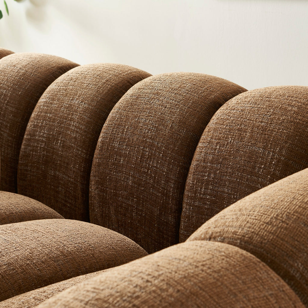 Sunny - 2-Seater Sofa - Tweed Fabric - Brown