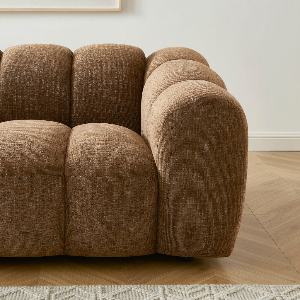 Sunny - 2-Seater Sofa - Tweed Fabric - Brown
