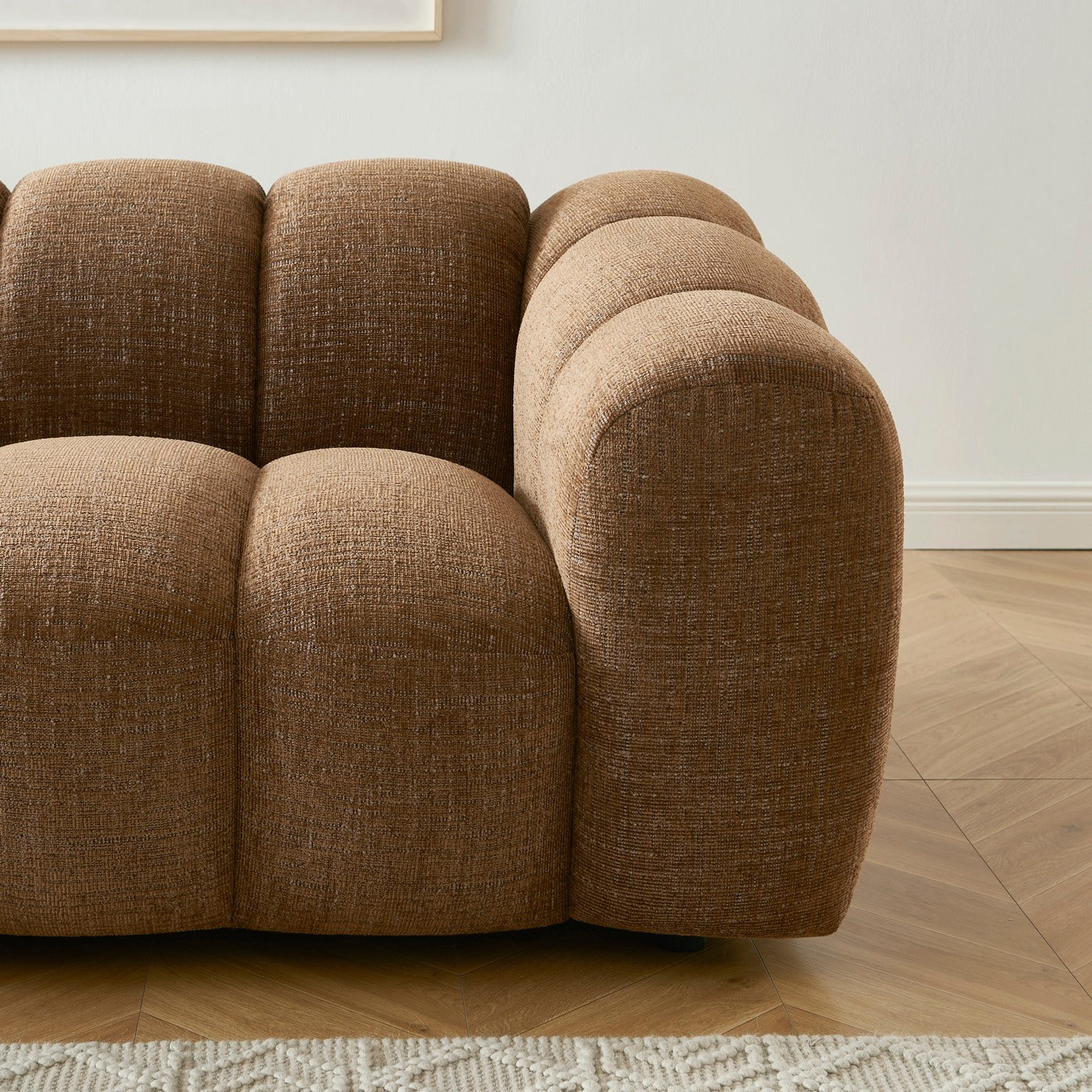 Sunny - 2-Seater Sofa - Tweed Fabric - Brown