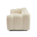 Canapé Droit Sunny 3 Places - Tissu Tweed Écru