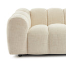 Canapé Droit Sunny 3 Places - Tissu Tweed Écru