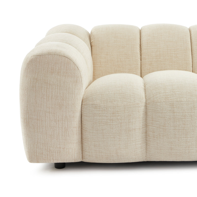 Canapé Droit Sunny 3 Places - Tissu Tweed Écru