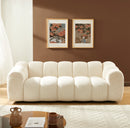 Canapé Droit Sunny 3 Places - Tissu Tweed Écru